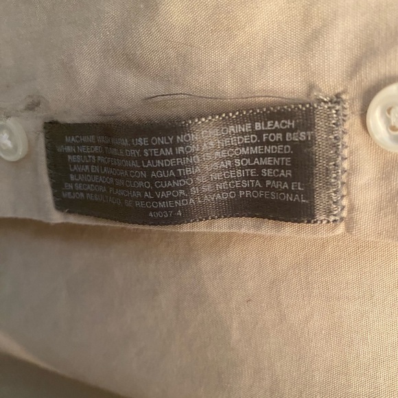 Stafford Men's Casual Button Down Tan Shirt - Picture 6 of 8